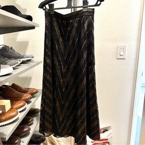 Zara Black and Gold Maxi Skirt XXS XS